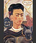 Self Portrait with Small Monkey by Frida Kahlo